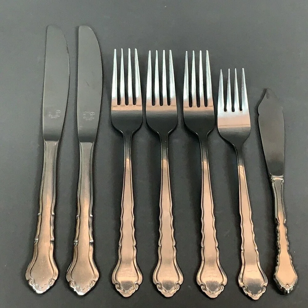 Ginkgo Caprice Stainless Steel Knives Forks Lot of 7 Japan